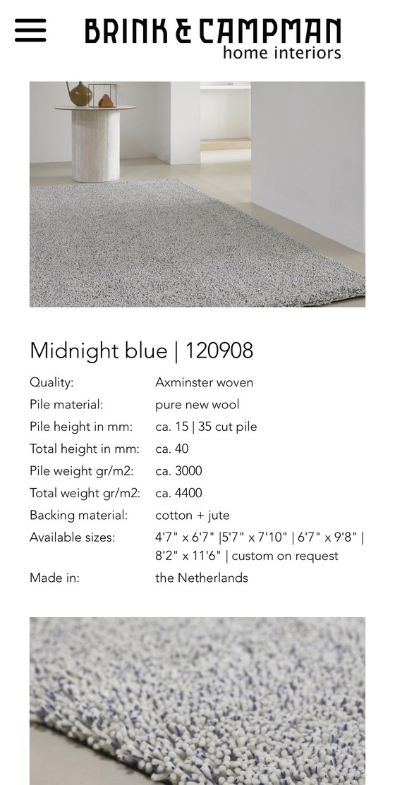 Image 1 of Brink & Campman carpet Trace Cut Midnight Blue