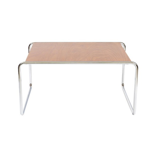 Vintage coffee table in chrome steel and beechwood by Drozd