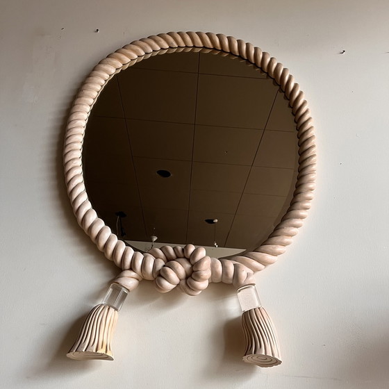 Image 1 of Mid Century oval Rope Mirror