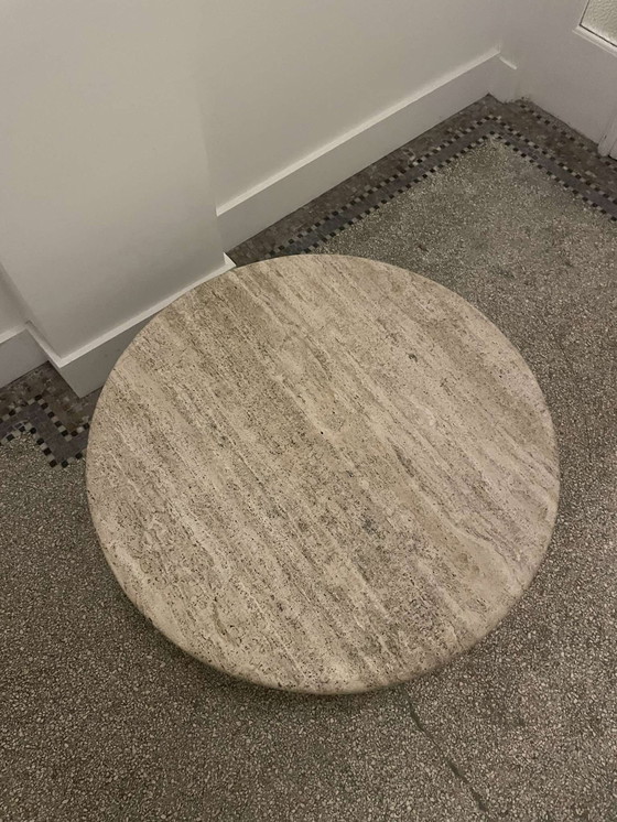 Image 1 of Round Travertine Coffee Table, Italy, 1970S