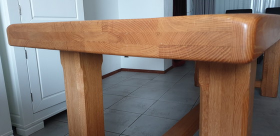 Image 1 of Vintage Tanned Oak Dining Room Table