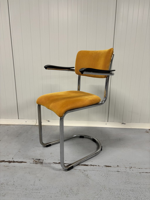 The White Chair | Model 1012 | Yellow Ribbed Fabric