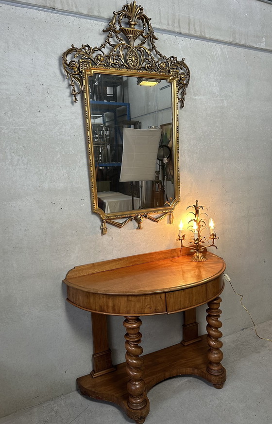 Image 1 of Lampe à poser vintage en palmier - Hollywood Regency