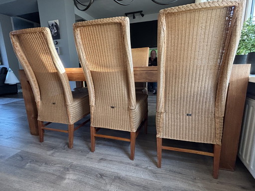 6X Lloyd Loom Dining Chair Jan Des Bouvrie