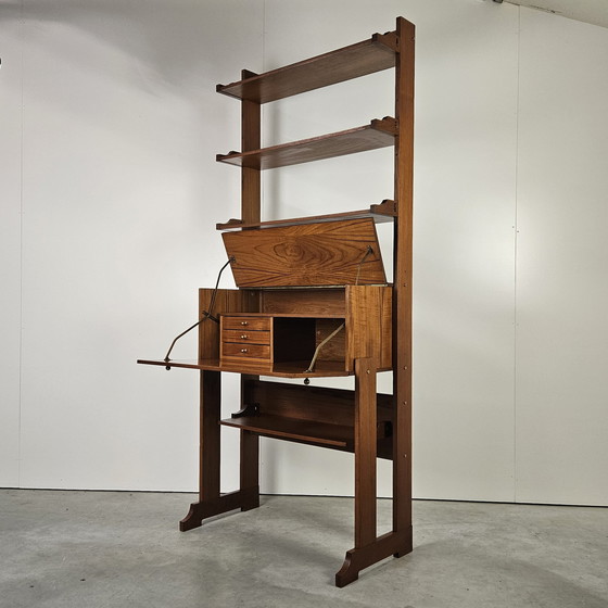 Image 1 of Vintage Italian Bookcase With Desk, Wallunit