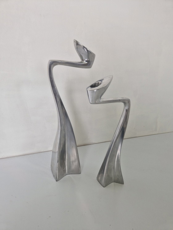 Image 1 of Matthew Hilton swan candleholders