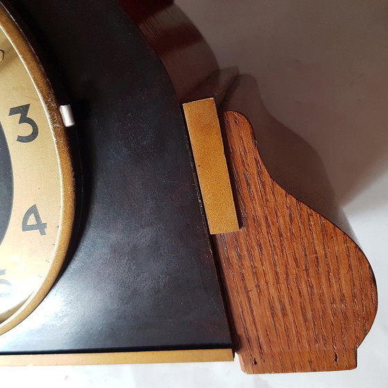 Image 1 of Art Deco Chiming Mantel Clock with Pendulum from Junghans