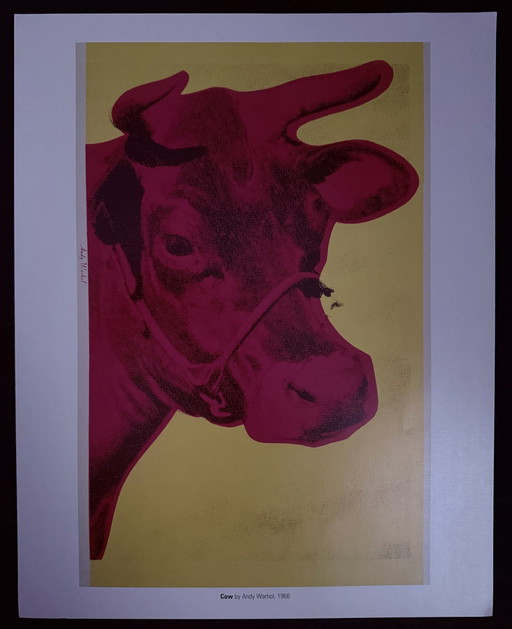 Andy Warhol: "Cow, 1966." Signed In Plate.