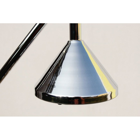 Image 1 of Lampadario cromato vintage e lente d'ingrandimento, 1980