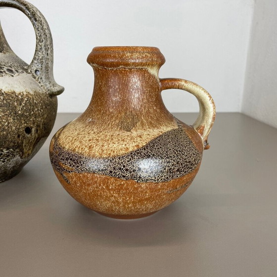Image 1 of Pair of vintage ceramic vases "Fat lava" by Scheurich, Germany 1970s