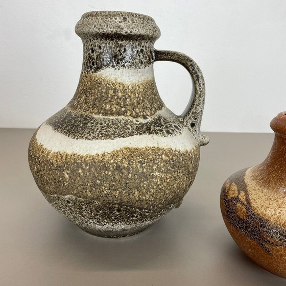 Image 1 of Pair of vintage ceramic vases "Fat lava" by Scheurich, Germany 1970s