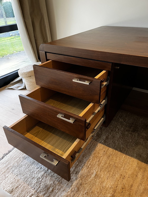 Image 1 of Large Mid - Century Desk Walnut