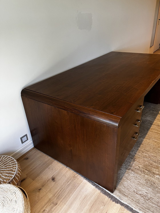 Image 1 of Large Mid - Century Desk Walnut