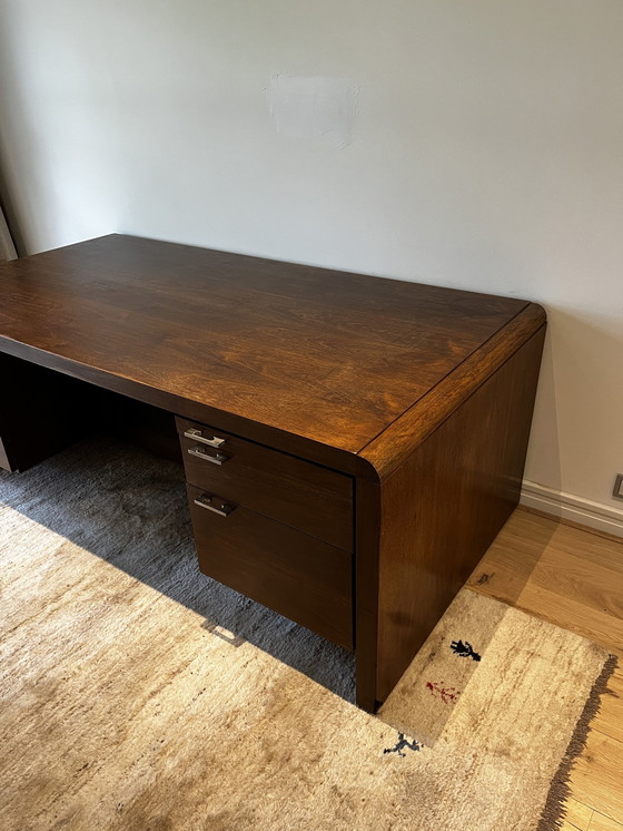 Image 1 of Large Mid - Century Desk Walnut