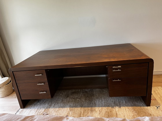 Image 1 of Large Mid - Century Desk Walnut