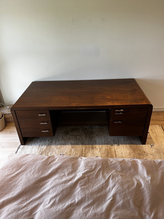 Image 1 of Large Mid - Century Desk Walnut