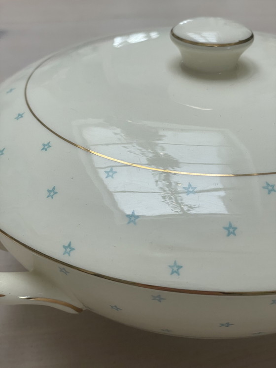 Soupière vintage en métal doré avec passepoil et étoiles dorés – Gouds Plateel, Accessoires de table, Ceramic