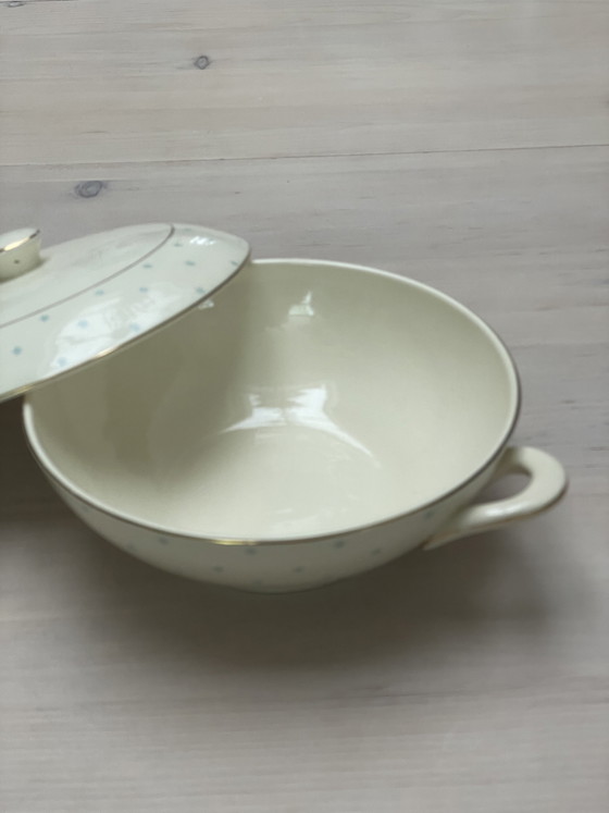 Soupière vintage en métal doré avec passepoil et étoiles dorés – Gouds Plateel, Accessoires de table, Ceramic (photo 4 of 12)
