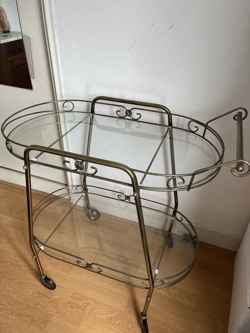 Chariot vintage en laiton