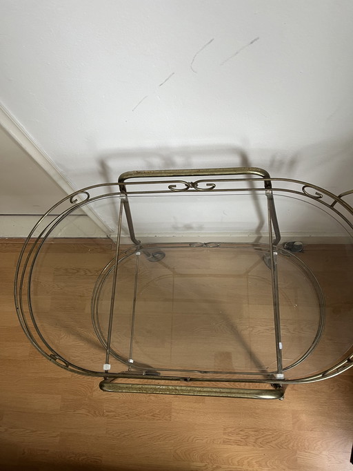 Chariot vintage en laiton