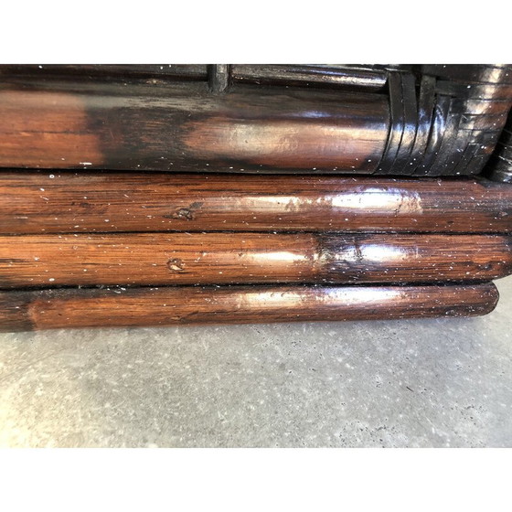 Image 1 of Vintage bamboo and glass display cabinet
