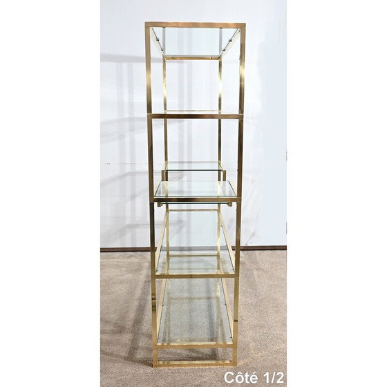 Image 1 of Vintage 5-tier shelf in gilded brass, 1970