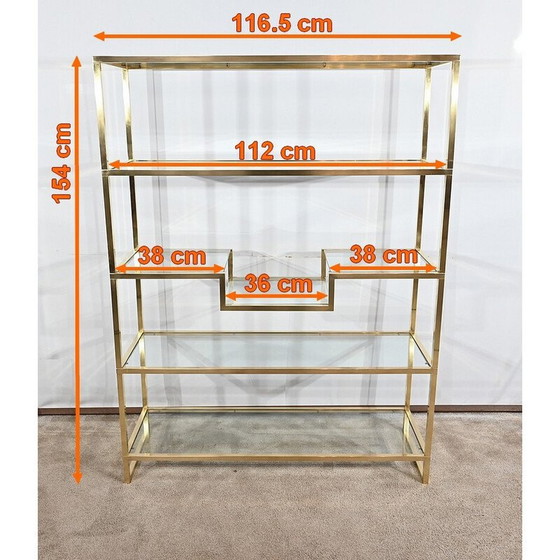 Image 1 of Vintage 5-tier shelf in gilded brass, 1970