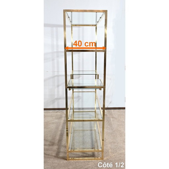 Image 1 of Vintage 5-tier shelf in gilded brass, 1970