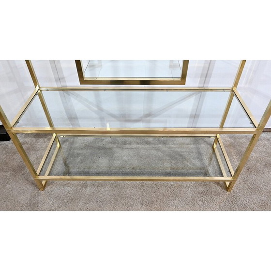 Image 1 of Vintage 5-tier shelf in gilded brass, 1970