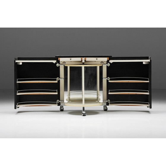 Image 1 of Vintage wooden bar trolley by De Coene, 1970s