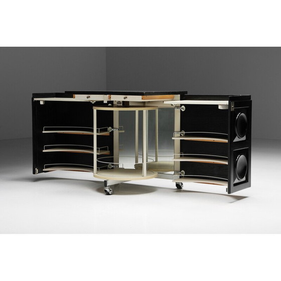 Image 1 of Vintage wooden bar trolley by De Coene, 1970s