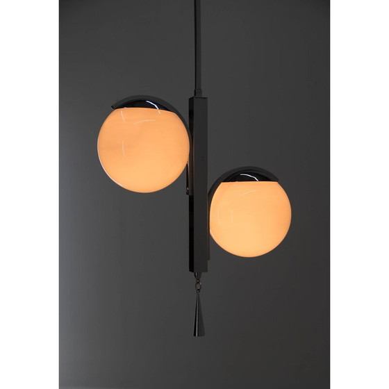 Image 1 of Vintage Art Deco pendant lamp in pink glass, 1930
