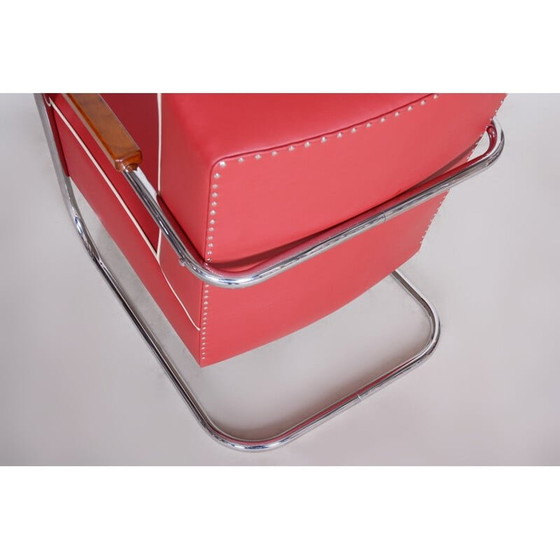 Image 1 of Poltrona vintage in pelle rossa di Mucke Melder, anni '30