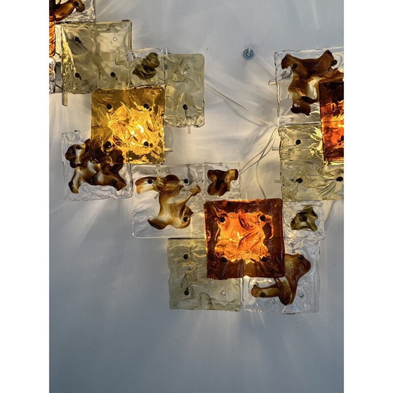 Image 1 of Set of 4 vintage metal wall lamps by Toni Zuccheri for Venini, Italy 1970