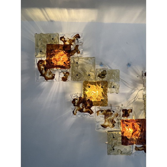Image 1 of Set of 4 vintage metal wall lamps by Toni Zuccheri for Venini, Italy 1970