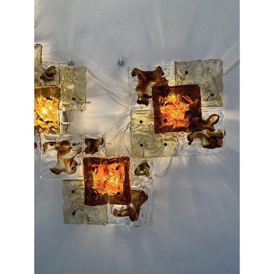 Image 1 of Set of 4 vintage metal wall lamps by Toni Zuccheri for Venini, Italy 1970