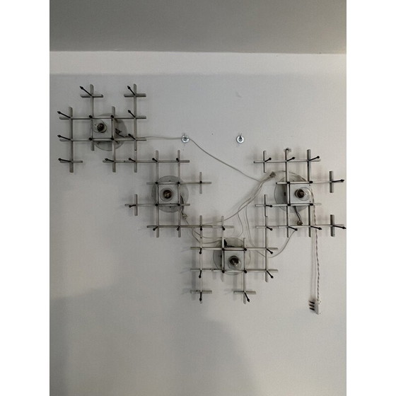 Image 1 of Set of 4 vintage metal wall lamps by Toni Zuccheri for Venini, Italy 1970