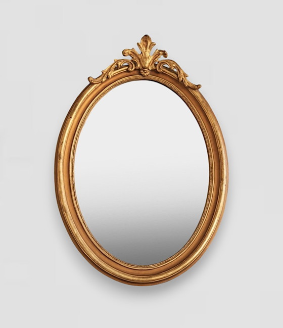 Image 1 of Miroir ovale or