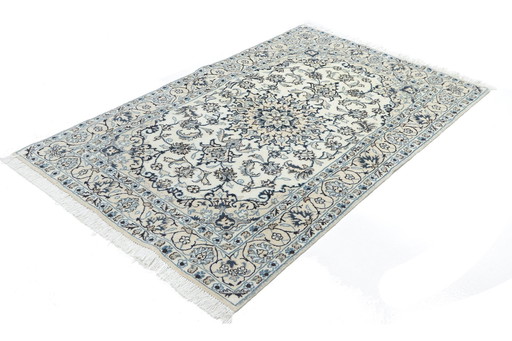 Original hand-knotted Persian carpet Nain 12 La 198 X 120 Cm