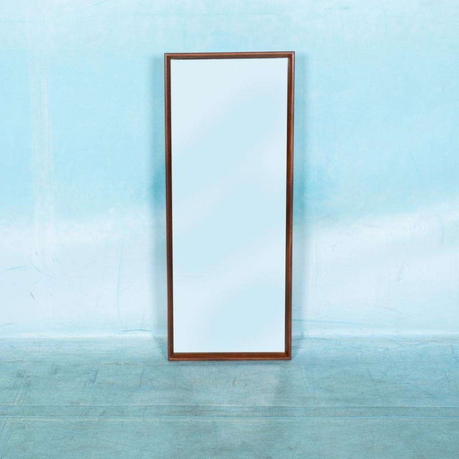 Minimalist mirror teak, vintage design mirror Sweden