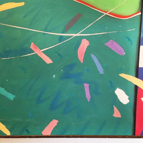 Image 1 of Dipinto a olio su tela d'epoca "martin pescatore kotillion" di Richard Frank, 1980