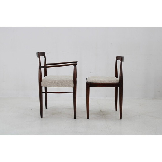 Image 1 of Set of 6 vintage dining chairs in boucle by Drevotvar Jablone, Czechoslovakia 1970s