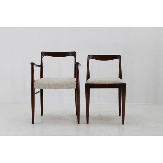 Image 1 of Set of 6 vintage dining chairs in boucle by Drevotvar Jablone, Czechoslovakia 1970s