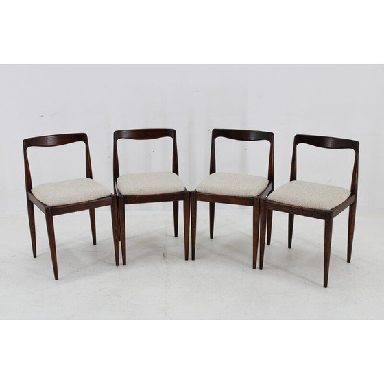 Image 1 of Set of 6 vintage dining chairs in boucle by Drevotvar Jablone, Czechoslovakia 1970s