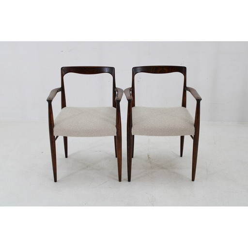 Set of 6 vintage dining chairs in boucle by Drevotvar Jablone, Czechoslovakia 1970s