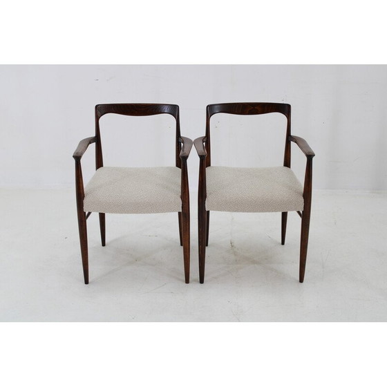 Image 1 of Set of 6 vintage dining chairs in boucle by Drevotvar Jablone, Czechoslovakia 1970s