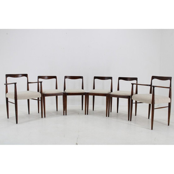 Image 1 of Set of 6 vintage dining chairs in boucle by Drevotvar Jablone, Czechoslovakia 1970s