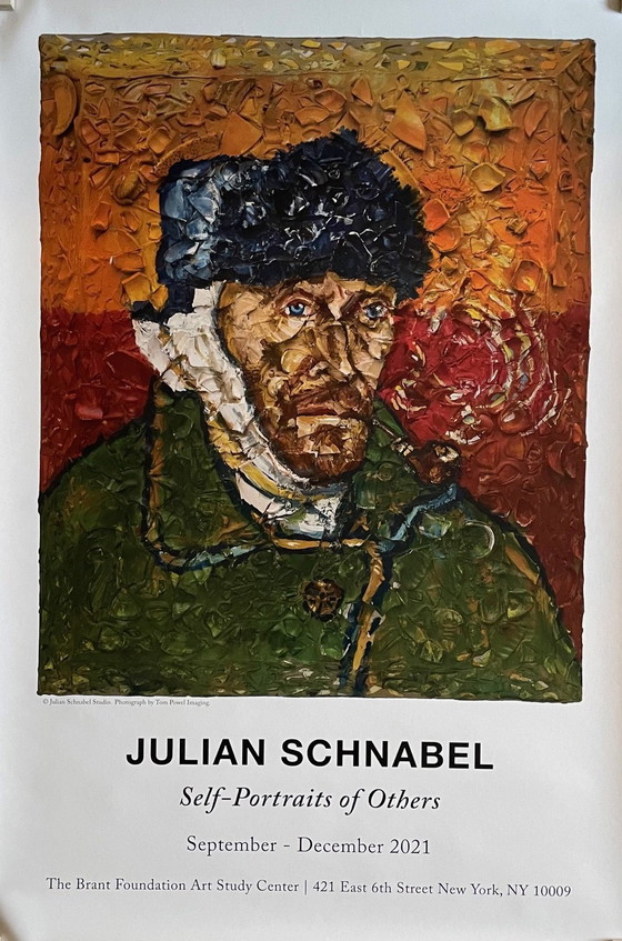 Image 1 of Julian Schabel, Van Gogh Self-Potrait With Bandaged Ear, Copyright Julian Schnabel Studio, 2021 Exibition Poster..