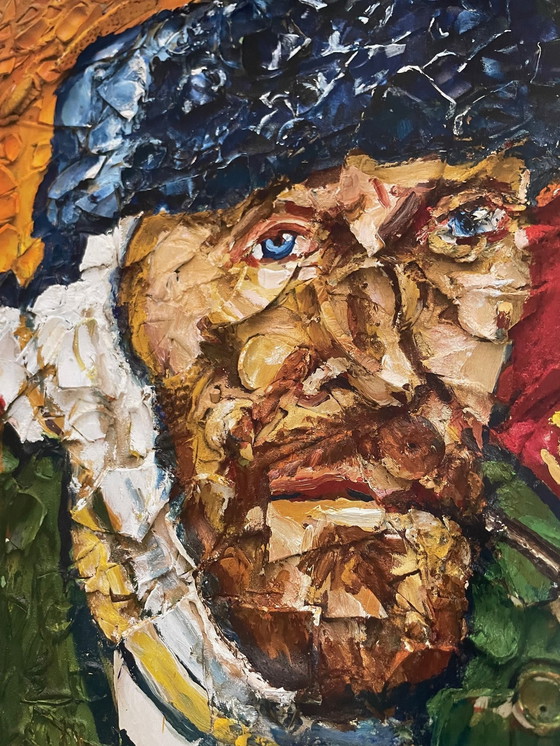 Image 1 of Julian Schabel, Van Gogh Self-Potrait With Bandaged Ear, Copyright Julian Schnabel Studio, 2021 Exibition Poster..