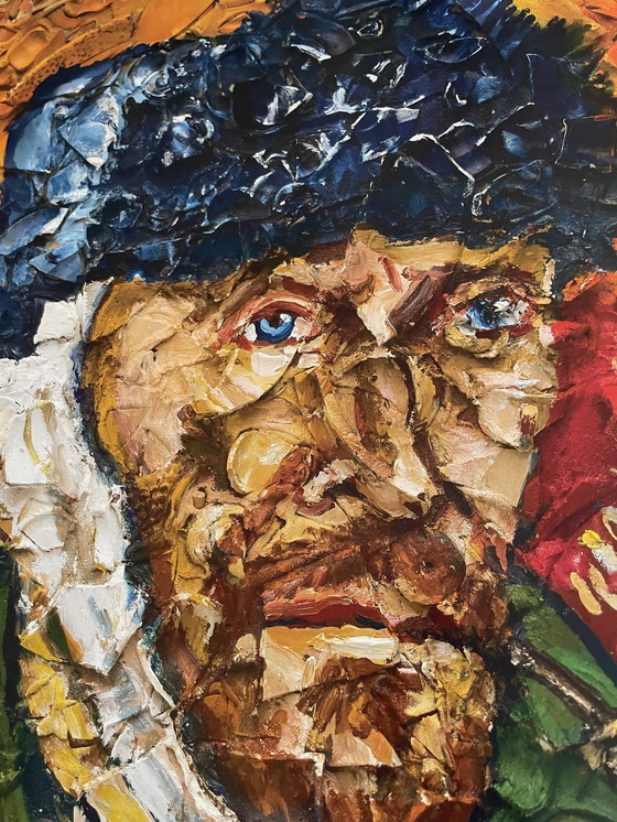 Image 1 of Julian Schabel, Van Gogh Self-Potrait With Bandaged Ear, Copyright Julian Schnabel Studio, 2021 Exibition Poster..